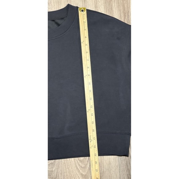 Lululemon Softstreme Perfectly Oversized Cropped Crew Women's 4 Black Pullover - Picture 7 of 9